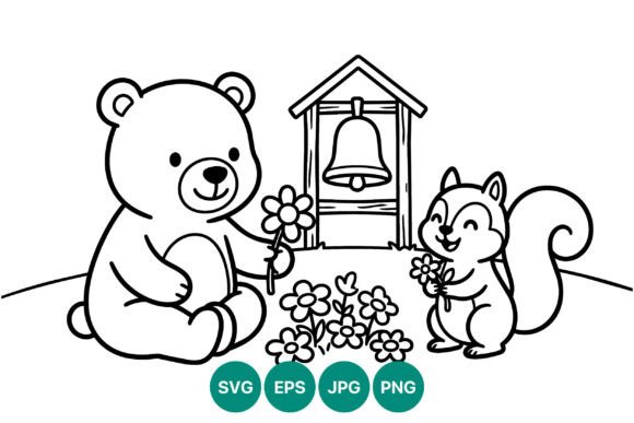 Bear and Squirrel Graphics for Handmade Creators