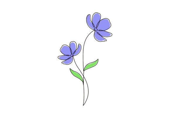 Blue Flowers Plant Blooming Petal Graphics for Local Branding
