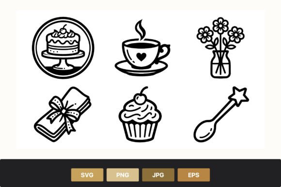 Cake Cup Flowers Graphics for Crafters