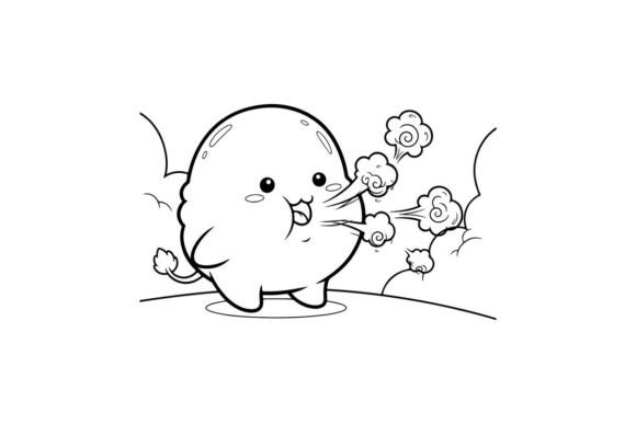 Cute Cloud Blowing Flowers Vector Illust for Graphics and Illustrations