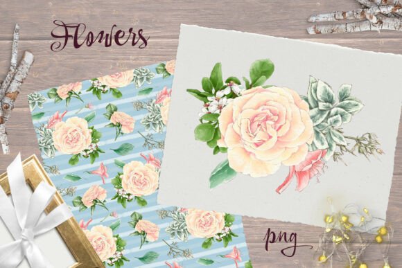 Delicate Flowers Print Graphics for Branding