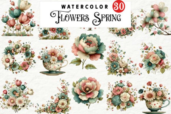 Flowers Spring Whimsical Graphics for Editorial and Web Use