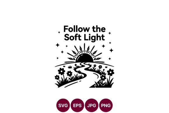 Follow Soft Light Sunset Flowers Vector for Branding and Packaging