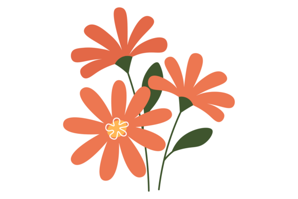 Garden Flowers Color Drawing for Graphics and Illustrations