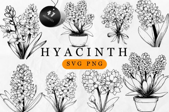 Hyacinth SVG Clipart Set for Local Business Branding
