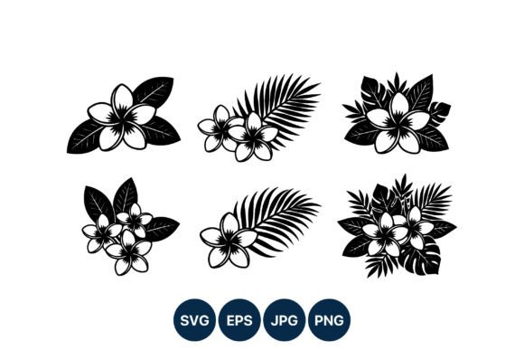 Plumeria Flowers with Tropical Graphics