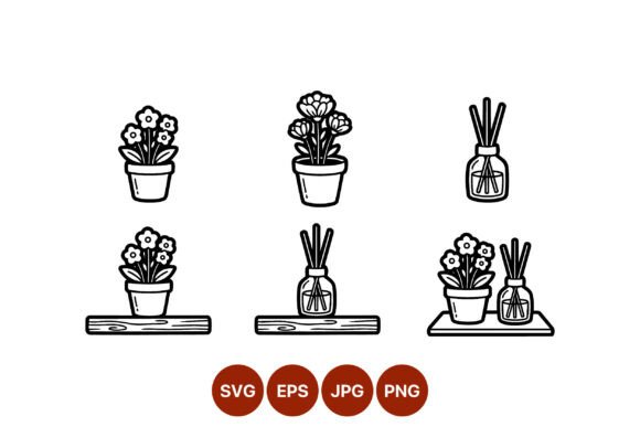 Potted Flowers and Diffuser Graphics