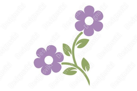Purple Flowers for Decoration Vector Graphics