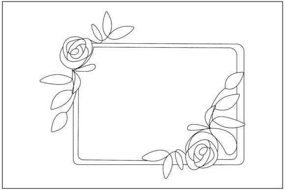 Skateboard Roses Leaves Line Art Graphics