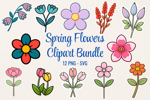 Spring Flowers Graphics for Vibrant Editorial Design