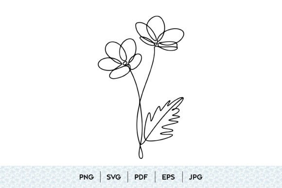 Two Flowers One Line SVG for Modern Branding